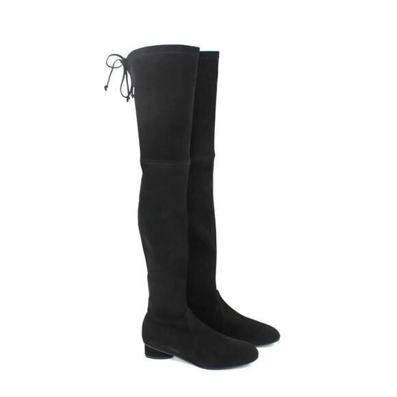 NIB Stuart Weitzman Genna 25 City US 7.5 Over-The-Knee Boots Black Suede $895 - Picture 3 of 9